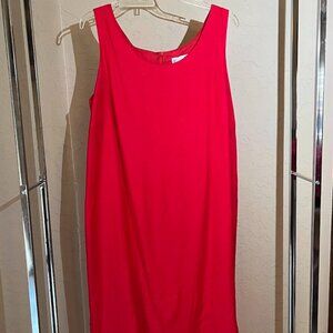 Vintage Jessica Howard Red Dress Linen Rayon Sleeveless A-line Size 22